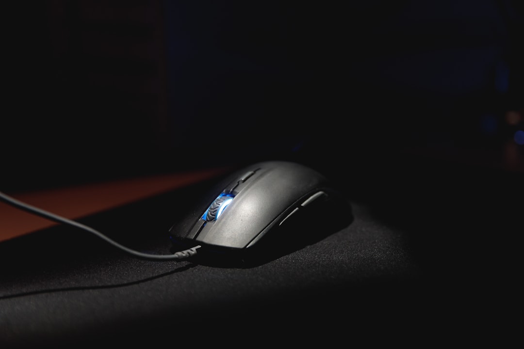 Spotlight on a gaming mouse.